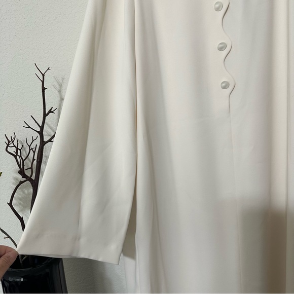 NWT ANTONIO MELANI x Elizabeth Damrich Swan Crepe Button Front Long Dress - Picture 10 of 15